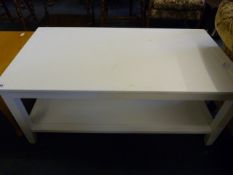 *White Occasional Table with Under Shelf