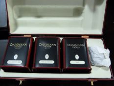 *Dammann Luxury Tea Set with 3 Grades of Tea & Infuser in Circular Black & White Checked Gift Box