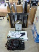 Canon Camera - Golf Ball Monogrammer - Carriage Clock & Chefs Knives