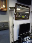 Brushed Brass Uplighter with Reading Lamp