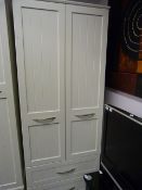 White Double Door Wardrobe with 2 Drawers