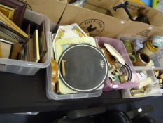 6 Plastic boxes containing Assorted Decorative Items including Stoneware - Paintings - Prints -