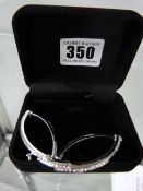 Silver Bracelet with Pink Stones