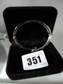 Silver Bracelet with White Stones