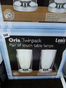 *Pair of Orla Twin Pack  Touch Lamps