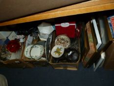 4 Boxes Containing Assorted Collectable China Including Royal Albert Mid-Winter - Cut Glassware -