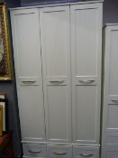 White 3 Door Wardrobe with 3 Drawers