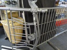 Silver Metallic Bed with Head and Foot Board