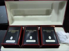 *Dammann Luxury Tea Set with 3 Grades of Tea & Infuser in Circular Black & White Checked Gift Box