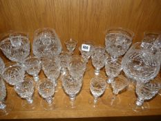 Quantity of Cut Glass - Brandy, Sherry & Port Glasses