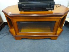 TV & Home Entertainments Unit in Yew Finish with String Inlay Detail