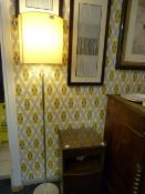 *Brushed Stainless Steel Standard Lamp with Cream Shade