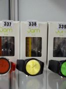 Jam Time Watch - Black Strap - Yellow Face