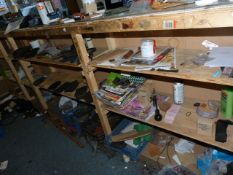 Shop Counter & Contents including Various Heels - Soles - Shoe Polishes etc