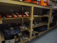 Contents of Work Bench including Various Door Locks - Door Cylinders etc