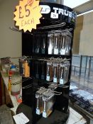 Display Stand containing Various Keyrings