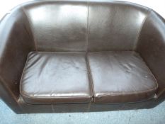 Brown Faux Leather 2 Seat Sofa