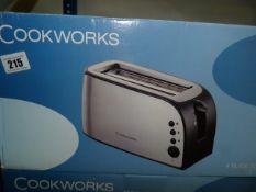 *Cookworks 4 Slice Stainless Steel Toaster