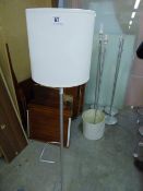 *Brushed Stainless Steel Floor Standing Lamp with Cream Shade