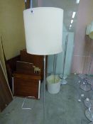 *Brushed Stainless Steel Floor Standing Lamp with Cream Shade