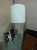 *Brushed Stainless Steel Floor Standing Lamp with Cream Shade