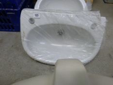 *White 2 Hole Wash Hand Basin