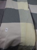 *Pair of Grey - Cream & Lilac Full Length Lined Curtains