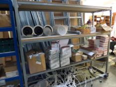 *Set of Galvanised Shelving containing Various Light Fittings - Ceiling Speakers - Fire