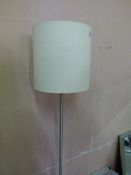 *Brushed Stainless Steel Floor Standing Lamp with Cream Shade