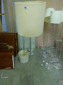 *Brushed Stainless Steel Floor Standing Lamp with Cream Shade