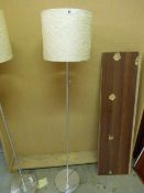 *Brushed Stainless Steel Floor Standing Lamp with Cream Shade
