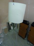 *Brushed Stainless Steel Floor Standing Lamp with Cream Shade
