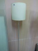 *Brushed Stainless Steel Floor Standing Lamp with Cream Shade