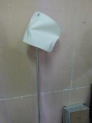 *Brushed Stainless Steel Floor Standing Lamp with Cream Shade