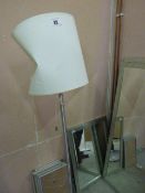 *Brushed Stainless Steel Floor Standing Lamp with Cream Shade