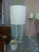 *Brushed Stainless Steel Floor Standing Lamp with Cream Shade