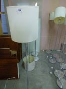 *Brushed Stainless Steel Floor Standing Lamp with Cream Shade