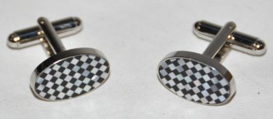10 x Pairs of Genuine Oval Mother of Pearl Onyx Cuff Links by Ice London – Color : Mixed - Model :