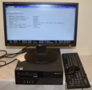 1 x Lenovo Thinkcentre Desktop Computer With LG Flatscreen 22 Inch Monitor - Intel Core 2 Duo