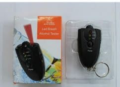 10 x Alcohol Breath Tester - Model SV1603 - 3 Step Indication Semiconductor Sensor - Keyring - Brand
