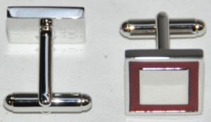 10 x Pairs of Genuine Square Rim Cuff Links by Ice London – Color : Red – Model : EGCL-102008 RD –