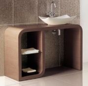 1 x Vogue ARC Bathroom Vanity Unit - WALNUT - Type 1B 1200mm - Manufactured to the Highest Standards