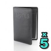 5 x Genuine Fine Leather Note Books With Swarovski Elements By ICE London - EGW-6011-BK - Fits