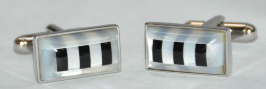10 x Pairs of Genuine Cats Eye Cuff Links by Ice London – Colour : Black Onyx - Model : EGCL-