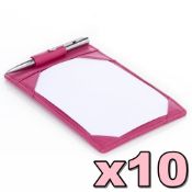 10 x Genuine Fine Leather Jotters by ICE London – EGW-6004-PK - Colour: Pink – Each Include Note