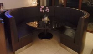 1 x Bespoke American Walnut / Genuine Leather Seating Booth - Perfect For The Modern Home or Bar -