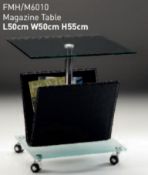 1 x Chelsom Small Clear “Square” Glass Magazine Table - CL001 - L 50cm x W 50cm x H 55cm - Location: