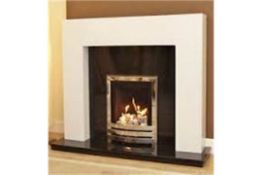 1 x Valor Solo Pro Barcelona Fire Surround Set - Cream Marble - Contemporary Fire Surround -