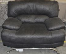 1 x Velletta Black Fabric Chair – Designed with a Stylish Black 'Crackle' Effect on the Fabric –