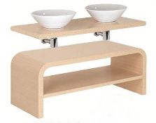 1 x Vogue ARC Bathroom Vanity Unit - OAK - Type 1E 1200mm - Manufactured to the Highest